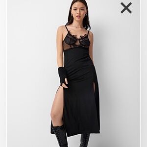 Elegant Black Lace Slip Dress